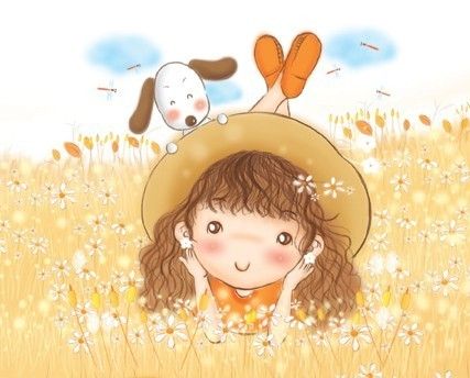 Menina com cachorro que ajudou na cura emocional