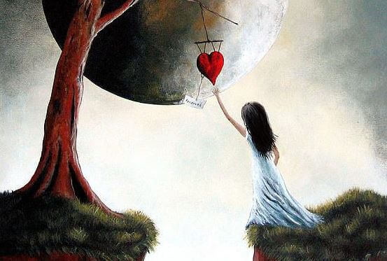 Menina tentando chegar ao céu