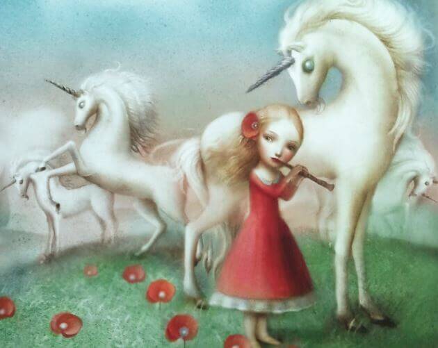 menina-unicornio Menina com unicórnios