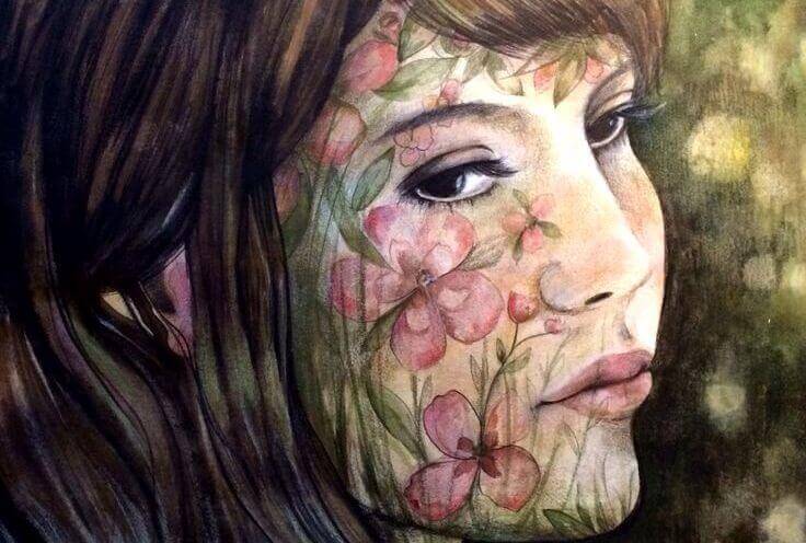mulher-com-desenhos-no-rosto