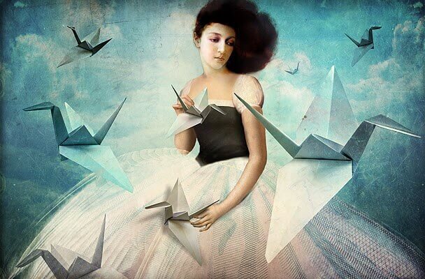 comecar-a-fazer Mulher com origamis