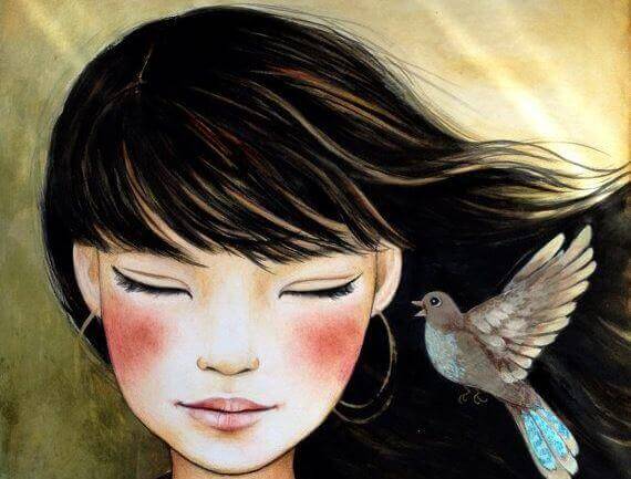 mulher-com-passarinho