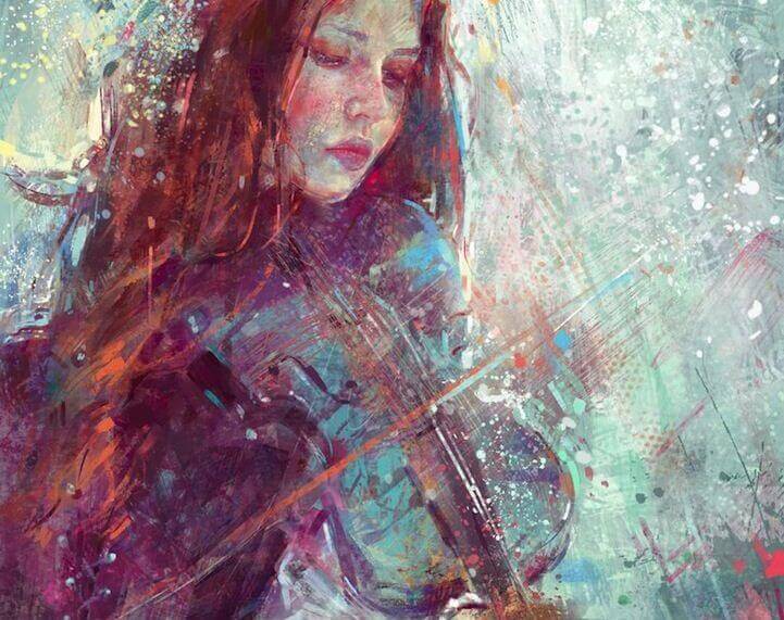 jovem tocando violino