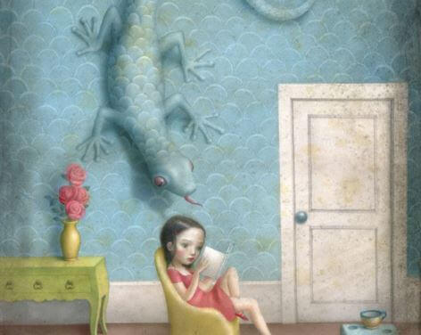Menina com lagarto