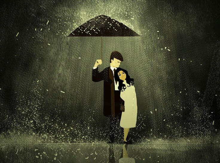 Casal: pessoas que oferecem luz