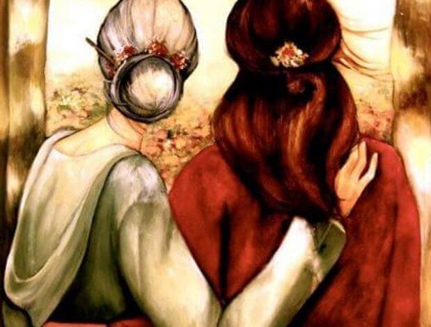 Mãe e filha abraçadas