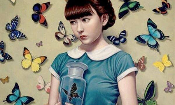 Menina-rodeada-de-borboletas