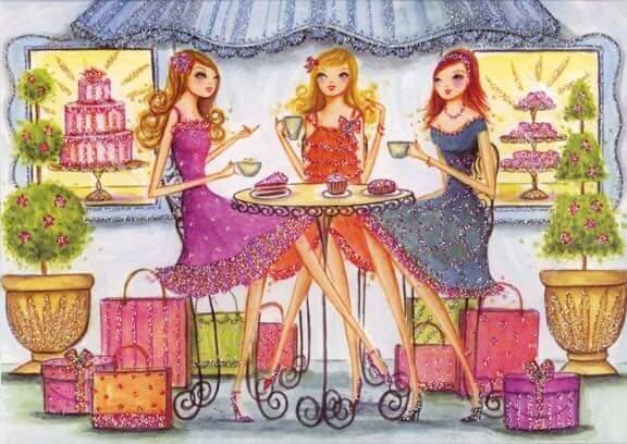 amigas tomando café