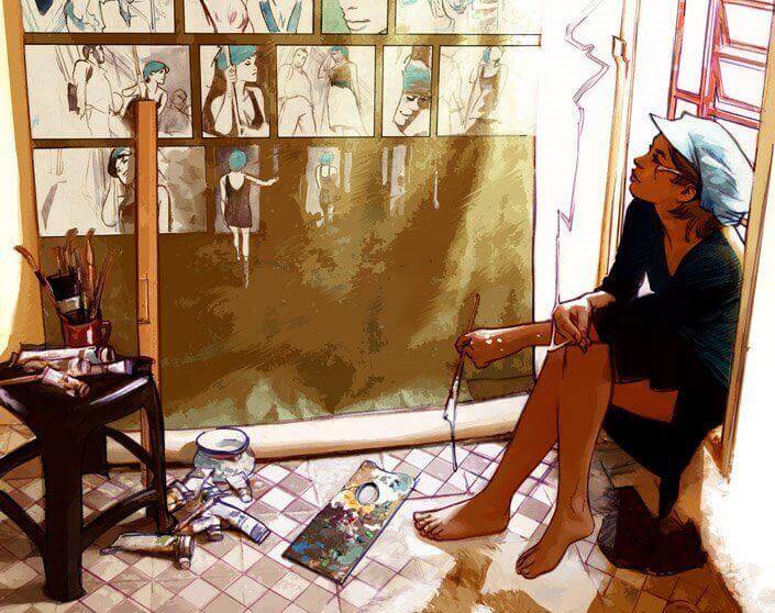 mulher-artista-desenvolvendo-sua-criatividade