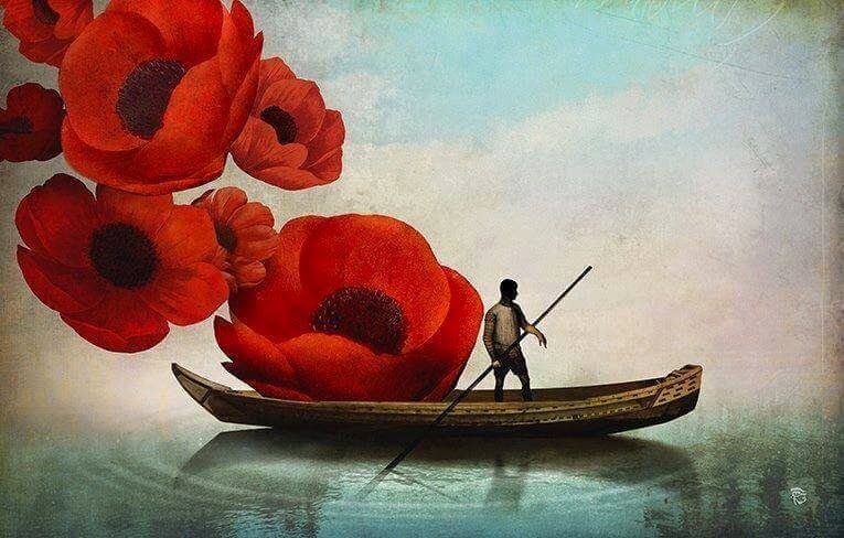 barco-com-flores-vermelhas-representando-o-passado Quando você está preso