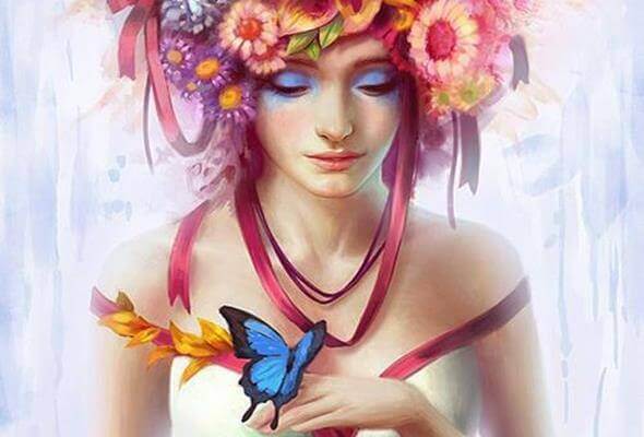 mulher-com-cabelo-de-flores