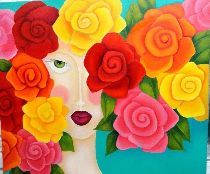 mulher rodeada por flores Ame-se: o princípio de uma história de amor eterno
