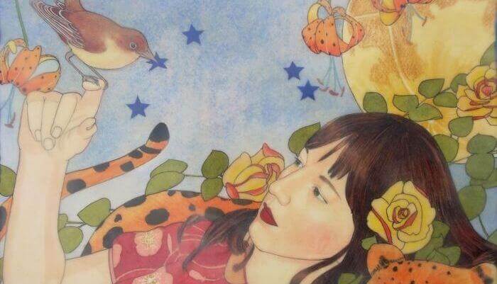 mulher-com-pássaro-aproveitando-sua-qualidade-de-vida