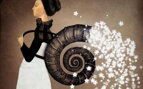 mulher-com-caracol-nas-costas