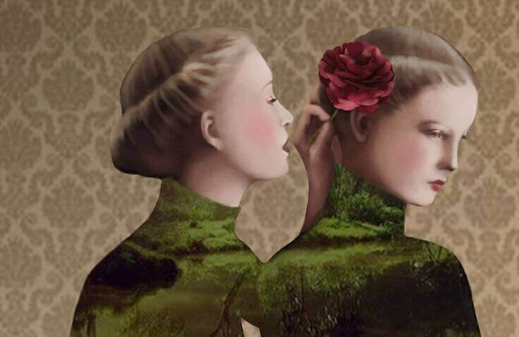 Mulher colocando flor no cabelo de sua amiga Enfrente as críticas manipuladoras