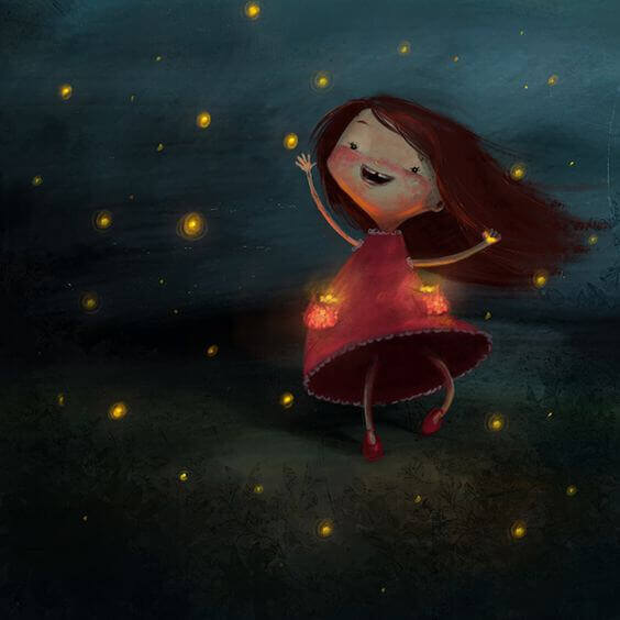 Menina-feliz-sorrindo-nas-estrelas