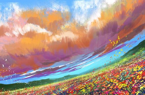 Campo com flores representando o fim da dor