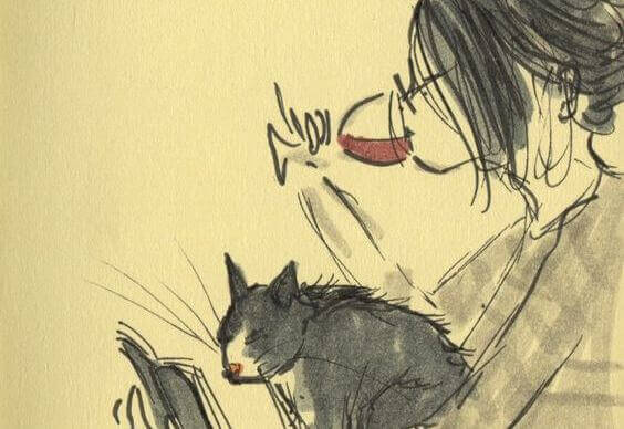garota-bebendo-vinho-com-gato-tentando-aceitar-se