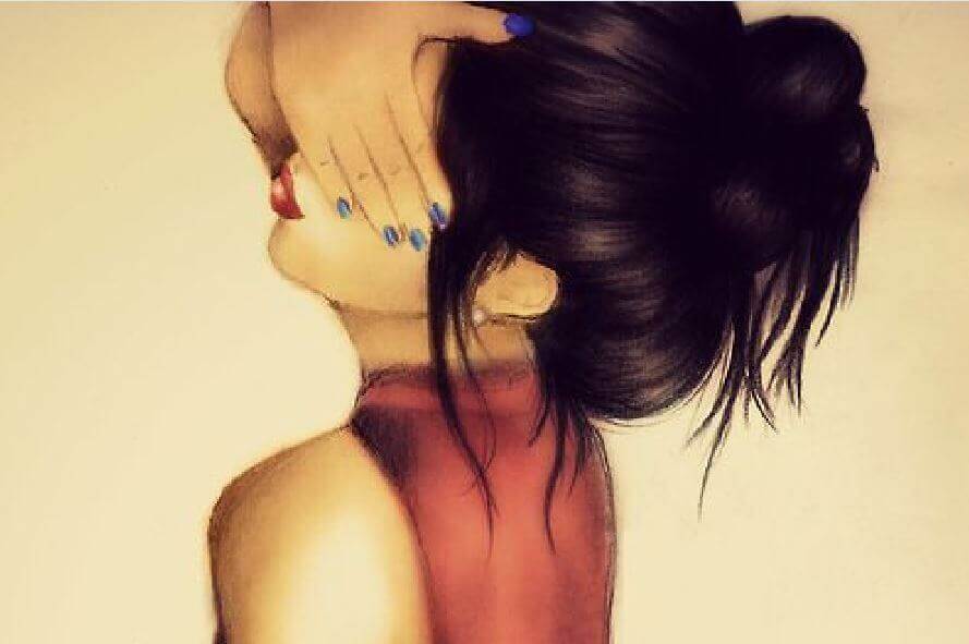 Mulher olhos vendados para mentiras