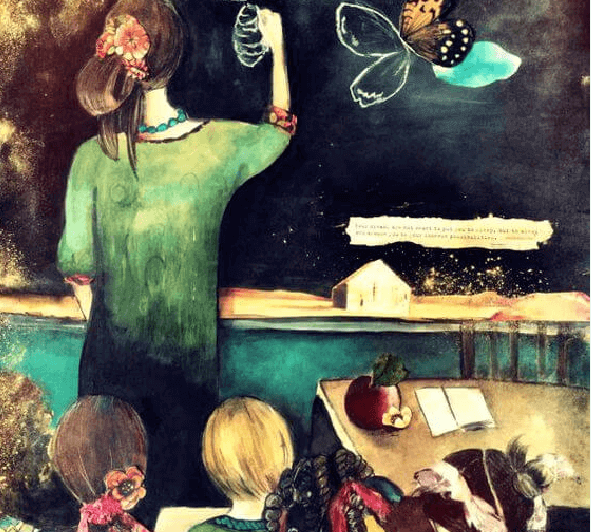 professora-com-crianças-na-aula