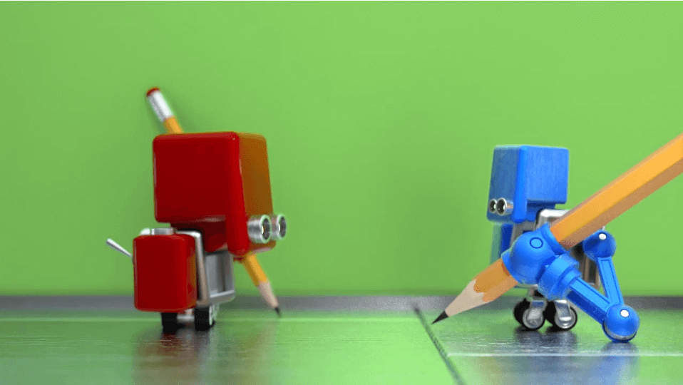 robo vermelho e robo azul Esse curta lhe dará uma lição sobre o ressentimento e a inveja