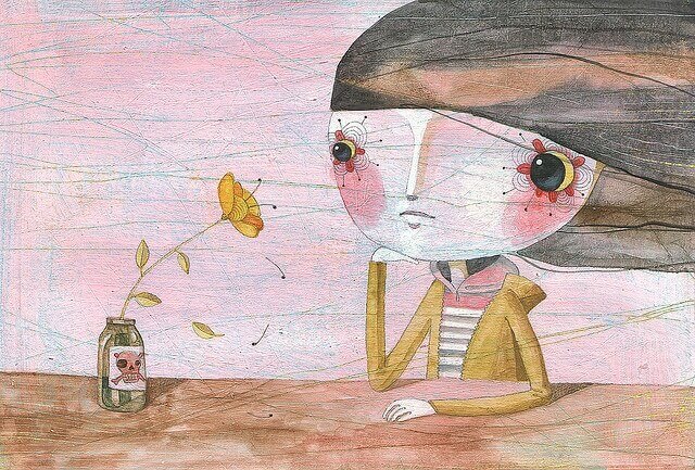 menina-triste-olhando-uma-flor Ninguém se cura ferindo os outros