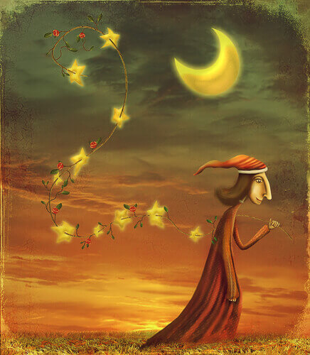 homem sorrindo sob a luz da Lua