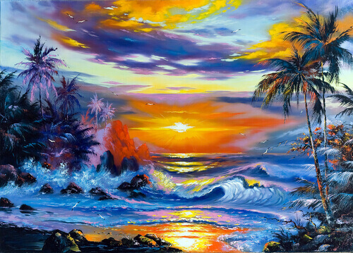 praia ao entardecer A fábula do surfista
