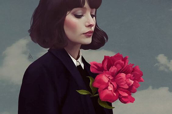 mulher-flor-no-peito