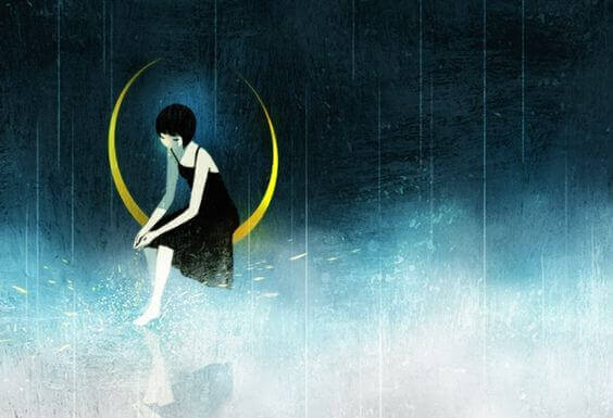 mulher-na-lua Eu me quebrei em mil pedaços como se fosse feita de cristal