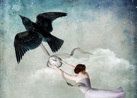 mulher-relogio-passaro Somos instantes