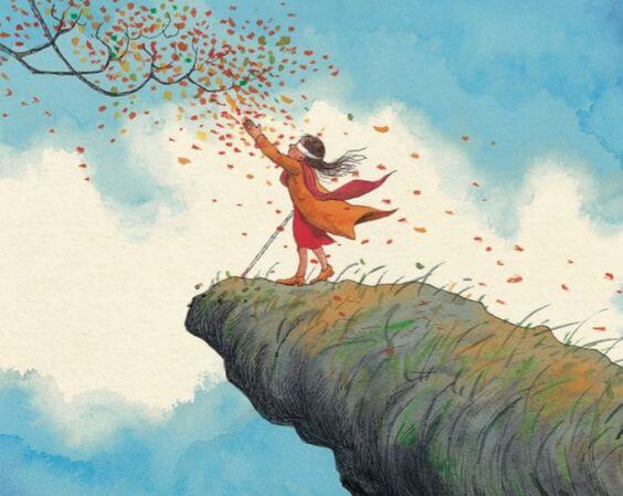 mulher-vendada-folhas