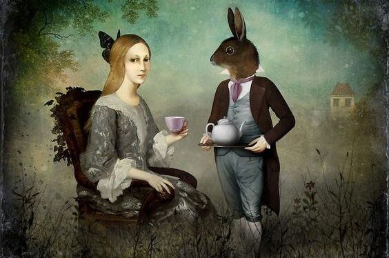 mulher-com-coelho-tomando-cha