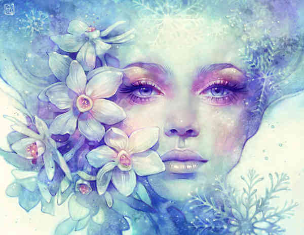 mulher-flores-delicadas
