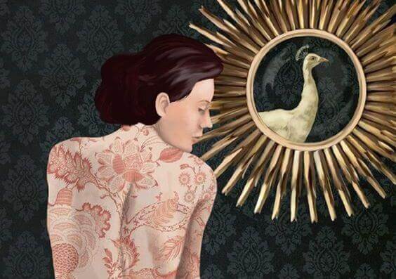 mulher-passaro-no-espelho