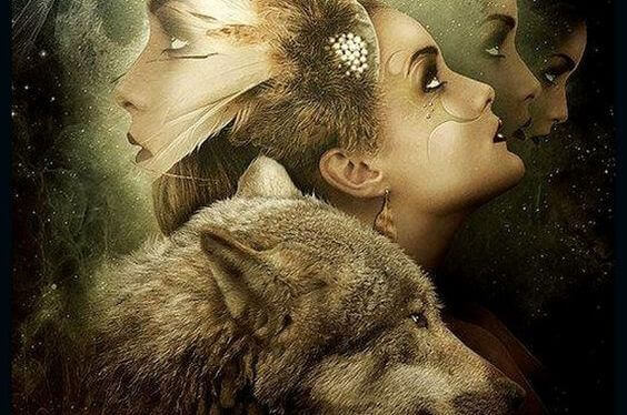 mulher-com-lobo