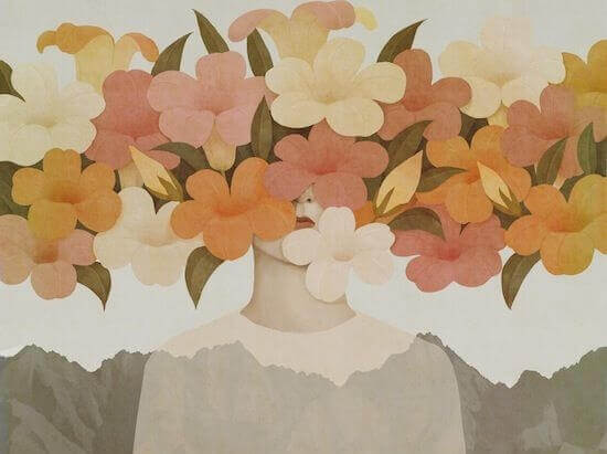 mulher-com-flores-no-rosto