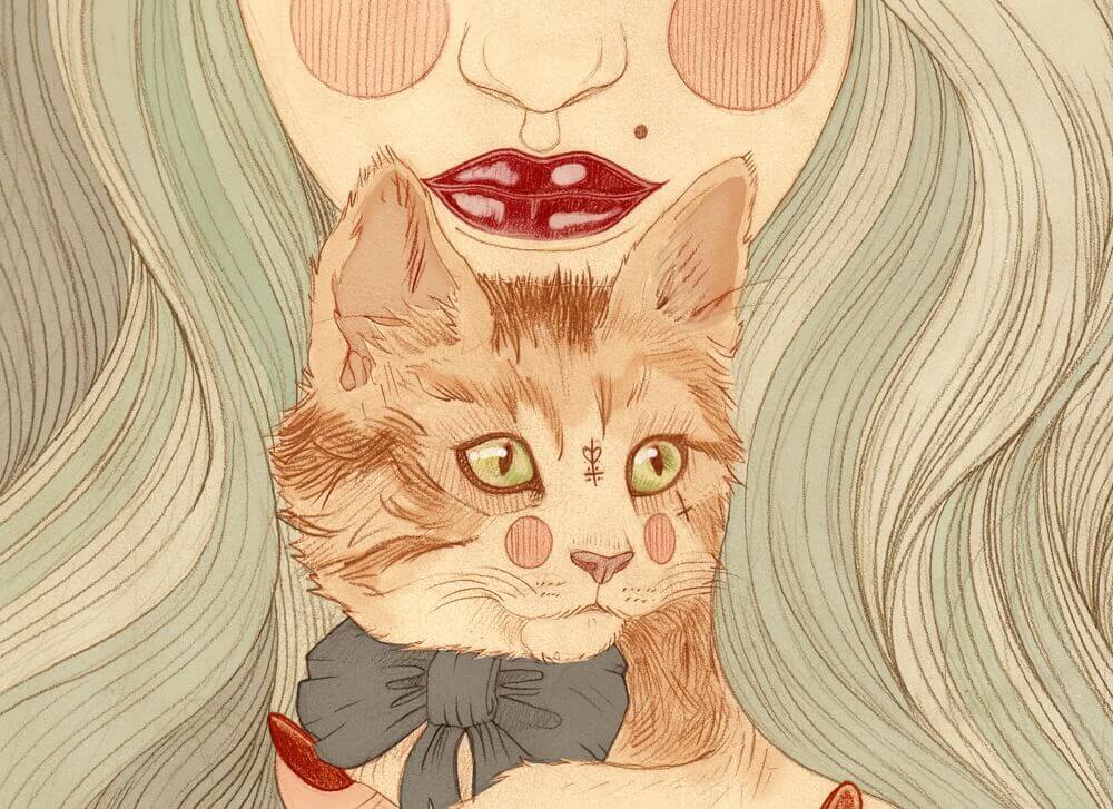 mulher-com-gato
