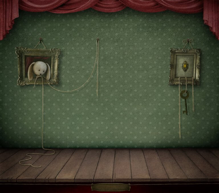 Quadros em casa antiga