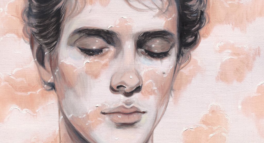 Mulher de olhos fechados