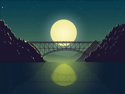 Trem passando por ponte