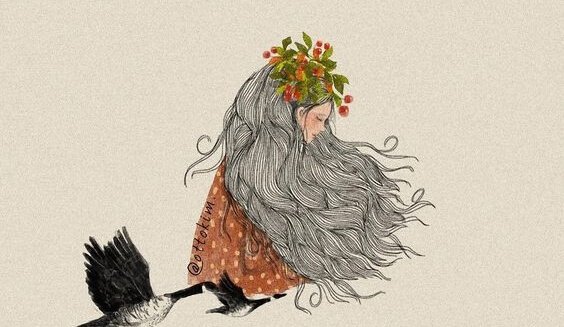 Mulher de cabelos cinza