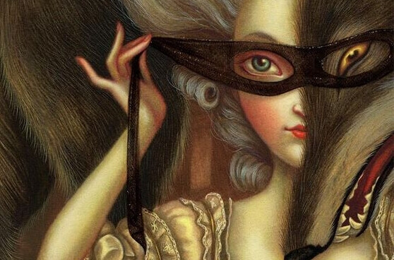 Mulher e lobo representando chantagem e coerção