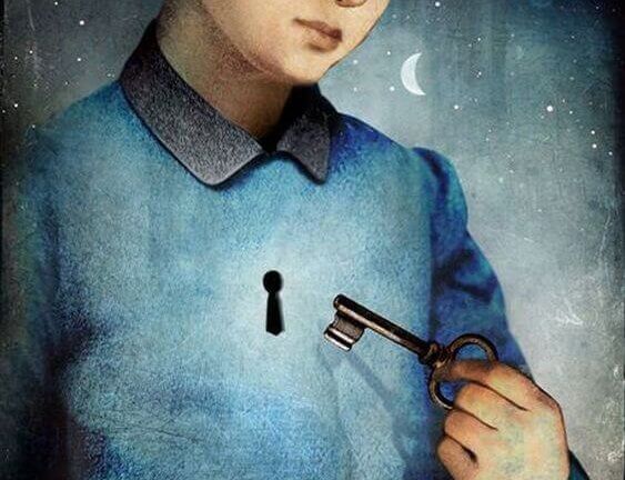 Homem com fechadura no coração