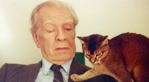 Jorge Luis Borges com seu gato