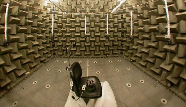 Câmara anecoica para promover a reflexão