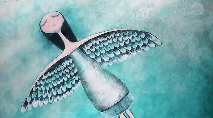 Menina abrindo suas asas