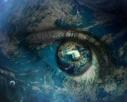 Olhar com estampa do planeta Terra