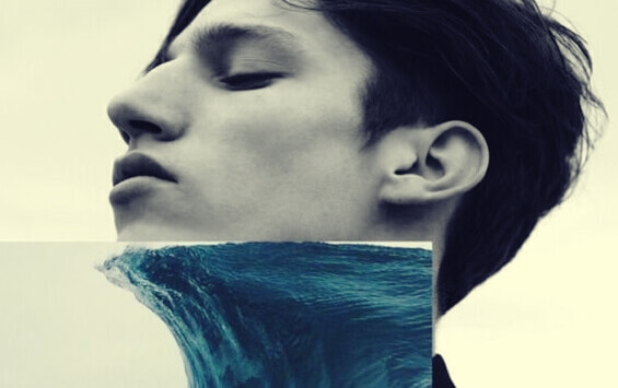 Colagem de rosto de homem