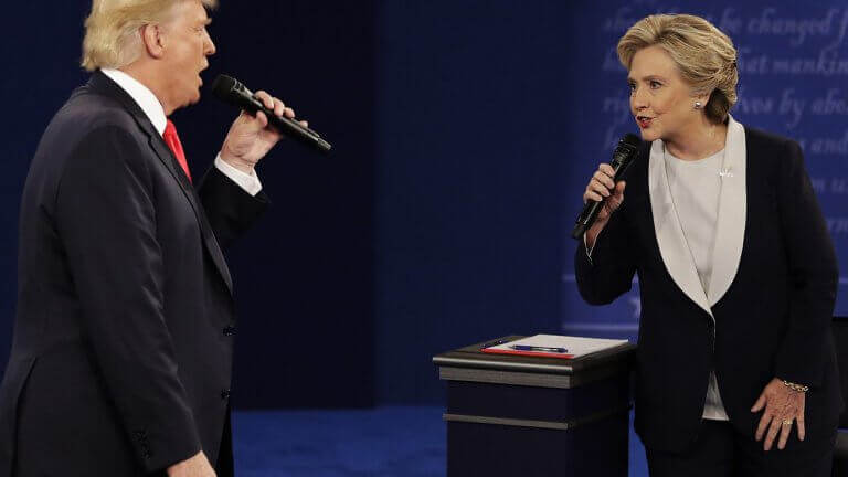 Donald Trump e Clinton em debate